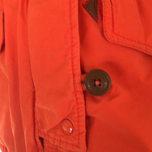 WHO.A.U Orange Coat Parka anorak with faux fur lined hood size S - Picture 3 of 11